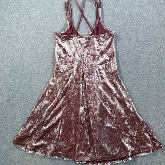 American Eagle Outfitters Crushed Velvet Strappy Mini Dress Size XXS Purple - Picture 8 of 9